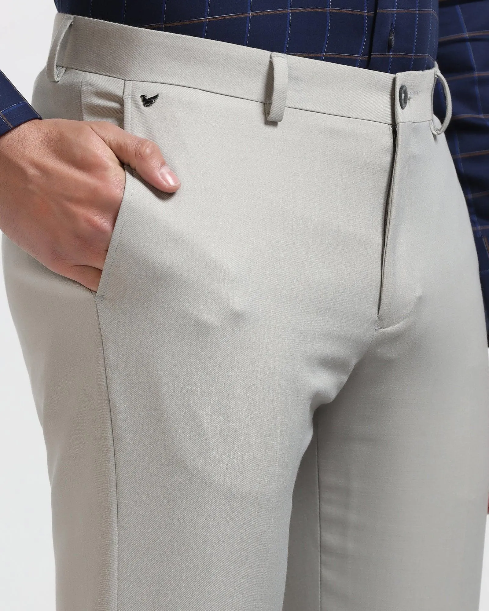 Slim Comfort B-95 Formal Grey Solid Trouser - Himalayan