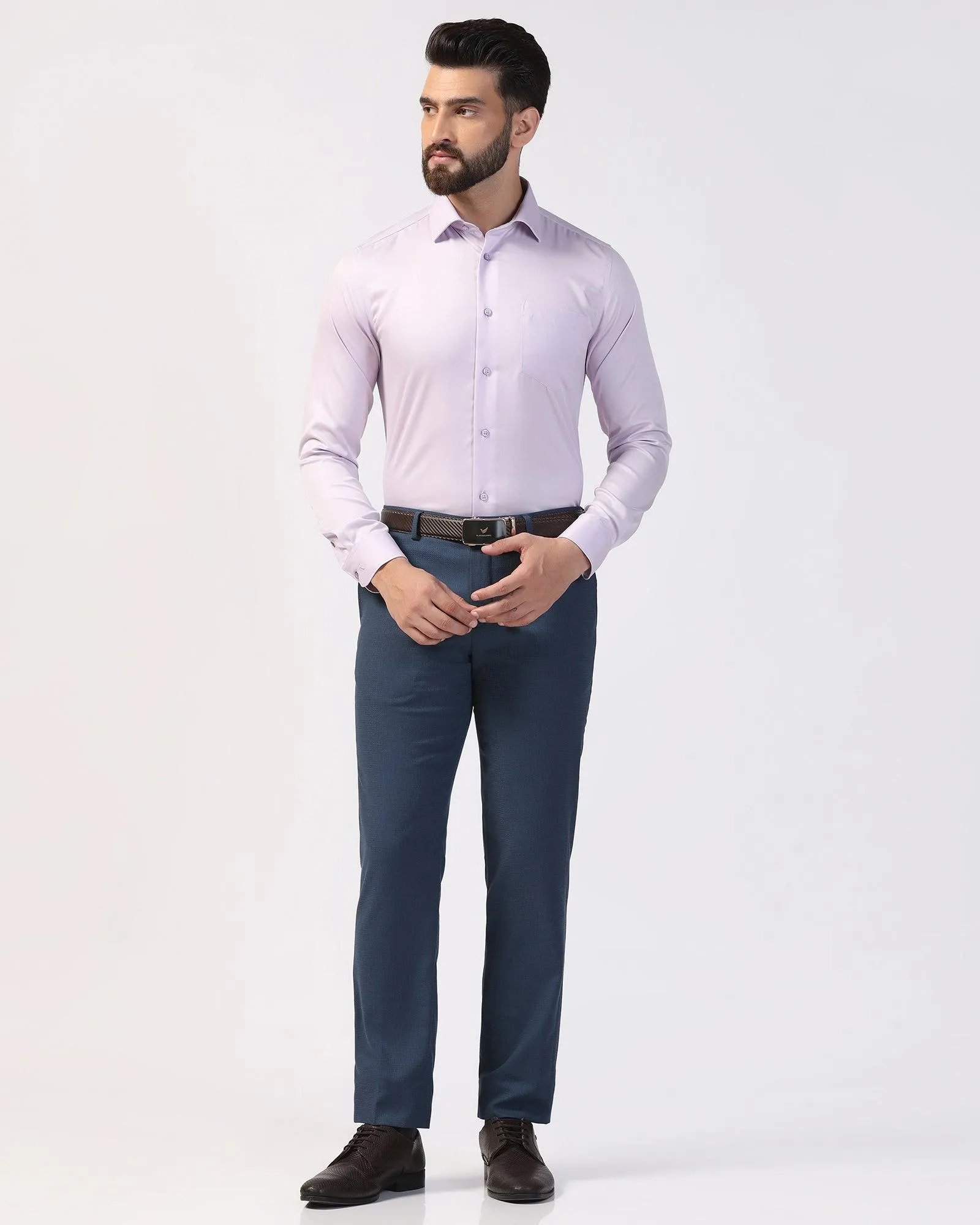 Slim Comfort B-95 Formal Navy Textured Trouser - Zeta