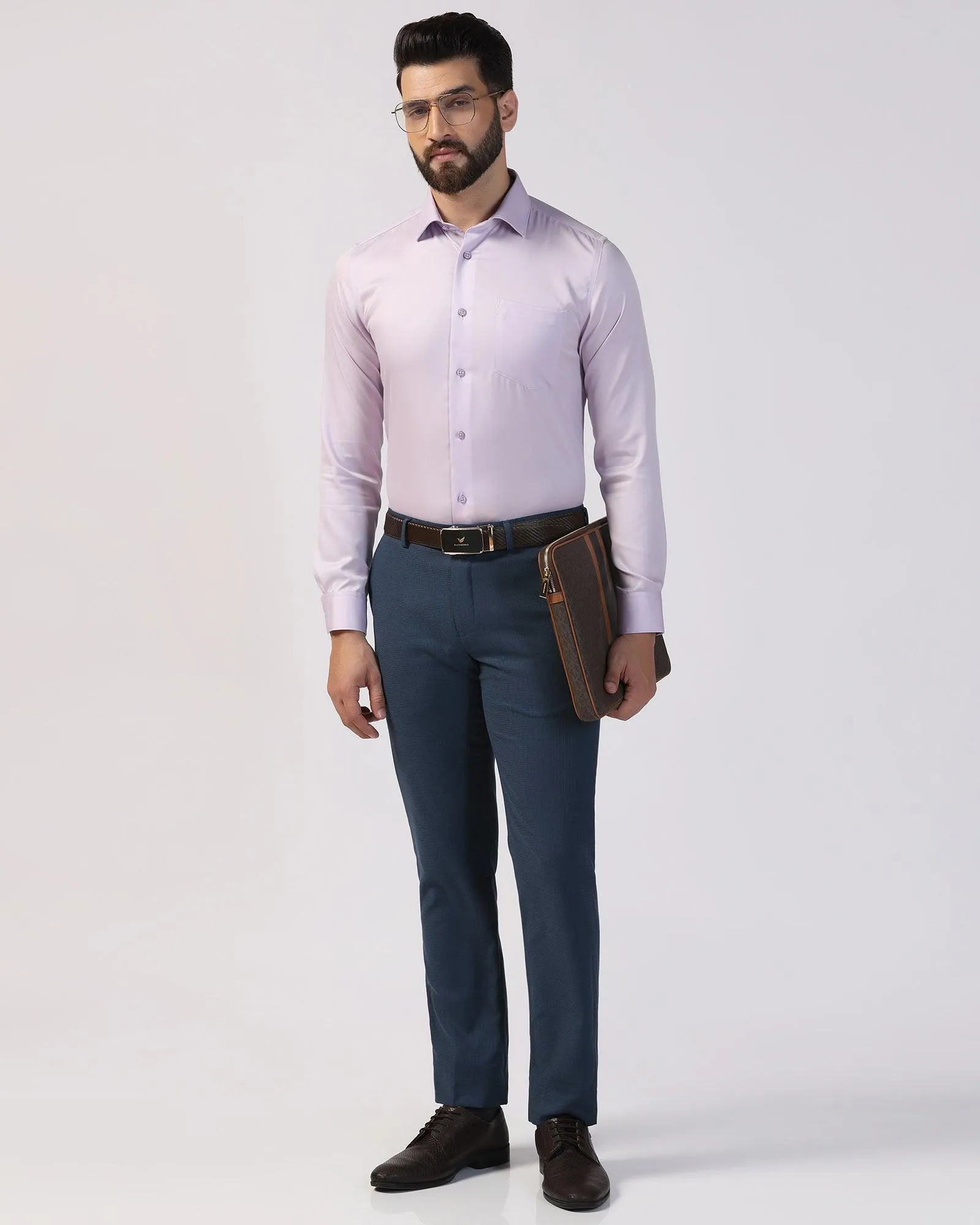 Slim Comfort B-95 Formal Navy Textured Trouser - Zeta