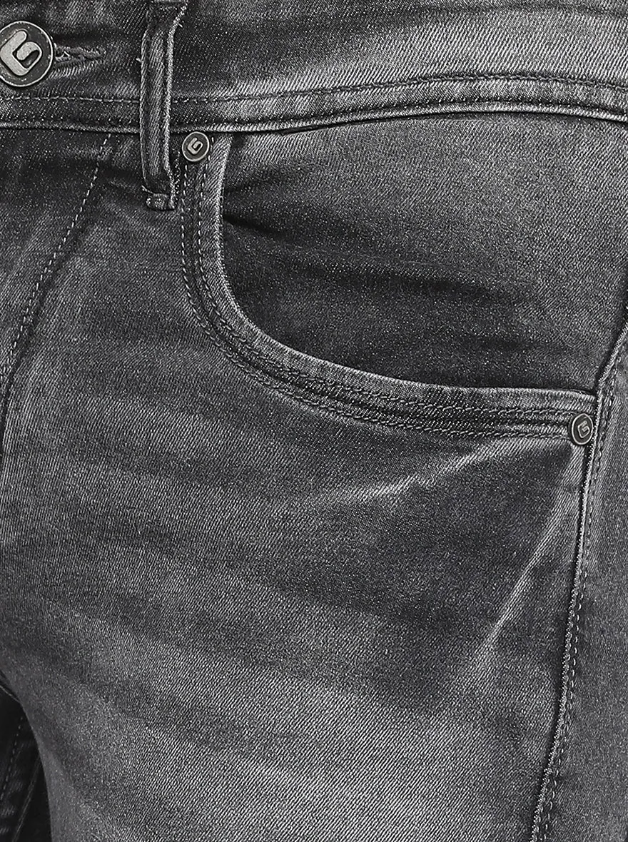 Steel Grey Washed Straight Fit Jeans | Greenfibre