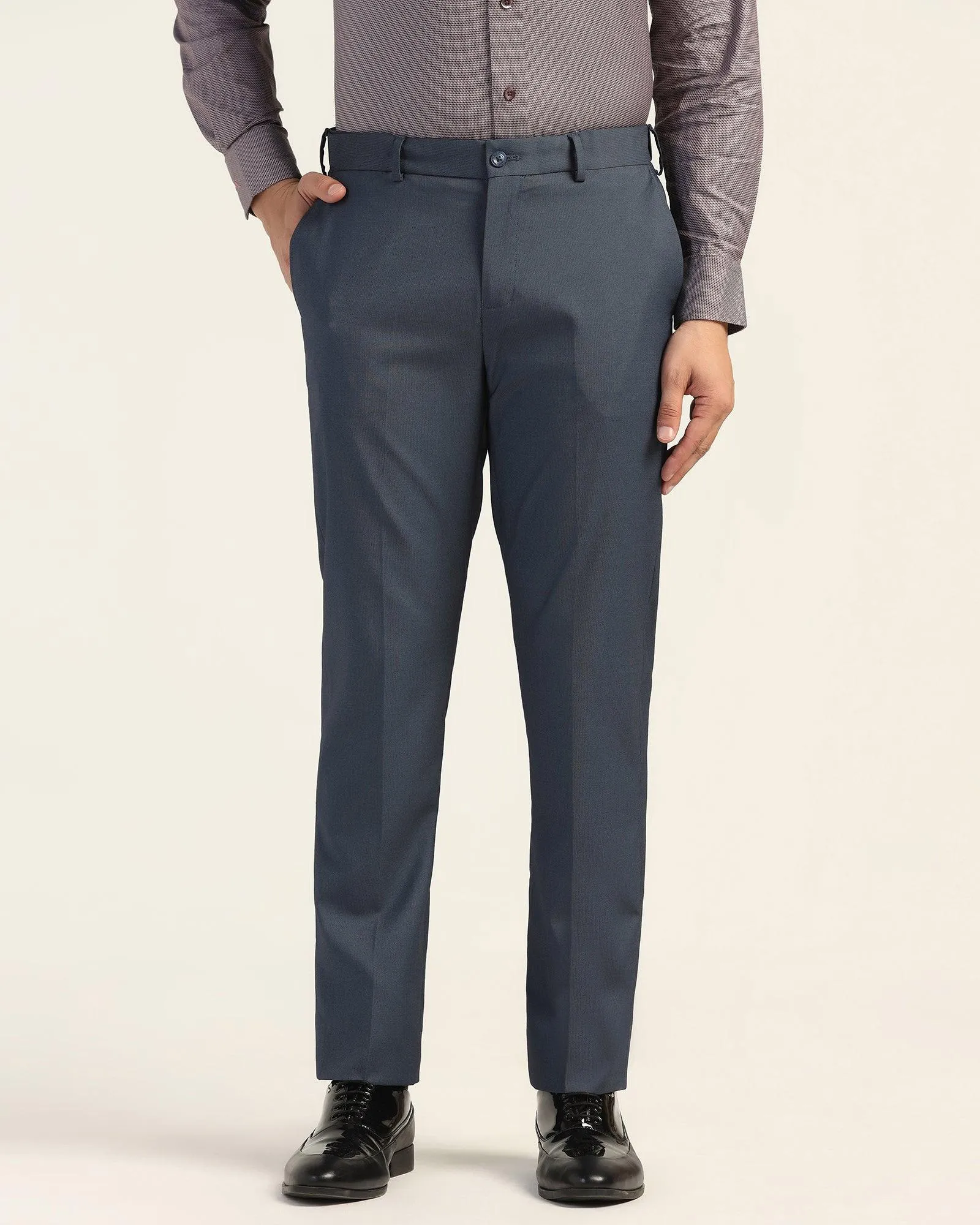 Straight B-90 Formal Navy Textured Trouser - Mazda