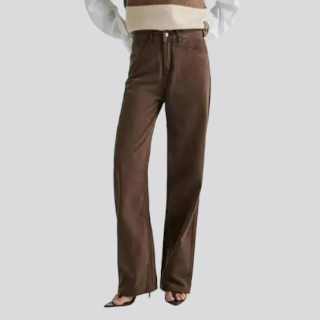 Street women's brown jeans