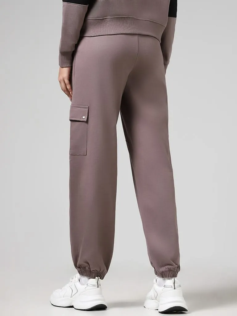 Studiofit Brown Cotton Track Pants