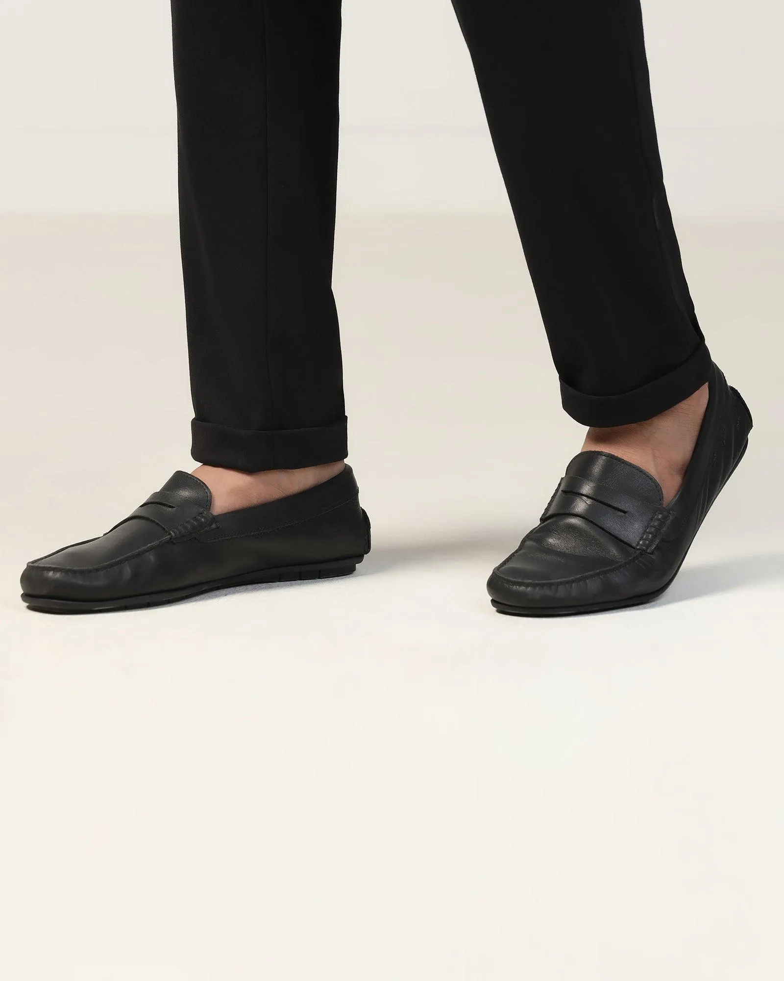 Super Slim Phoenix Formal Black Solid Trouser - Oak