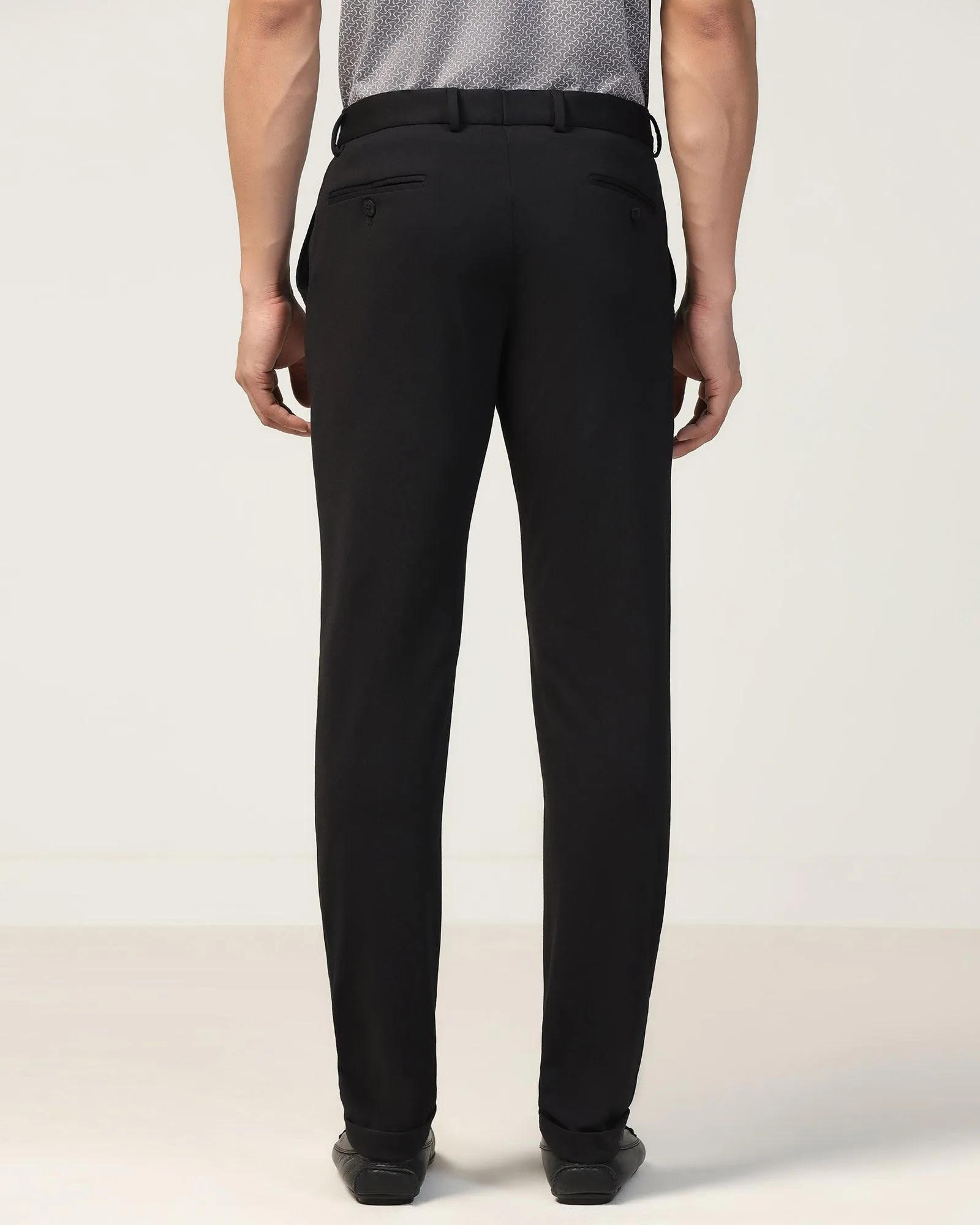 Super Slim Phoenix Formal Black Solid Trouser - Oak