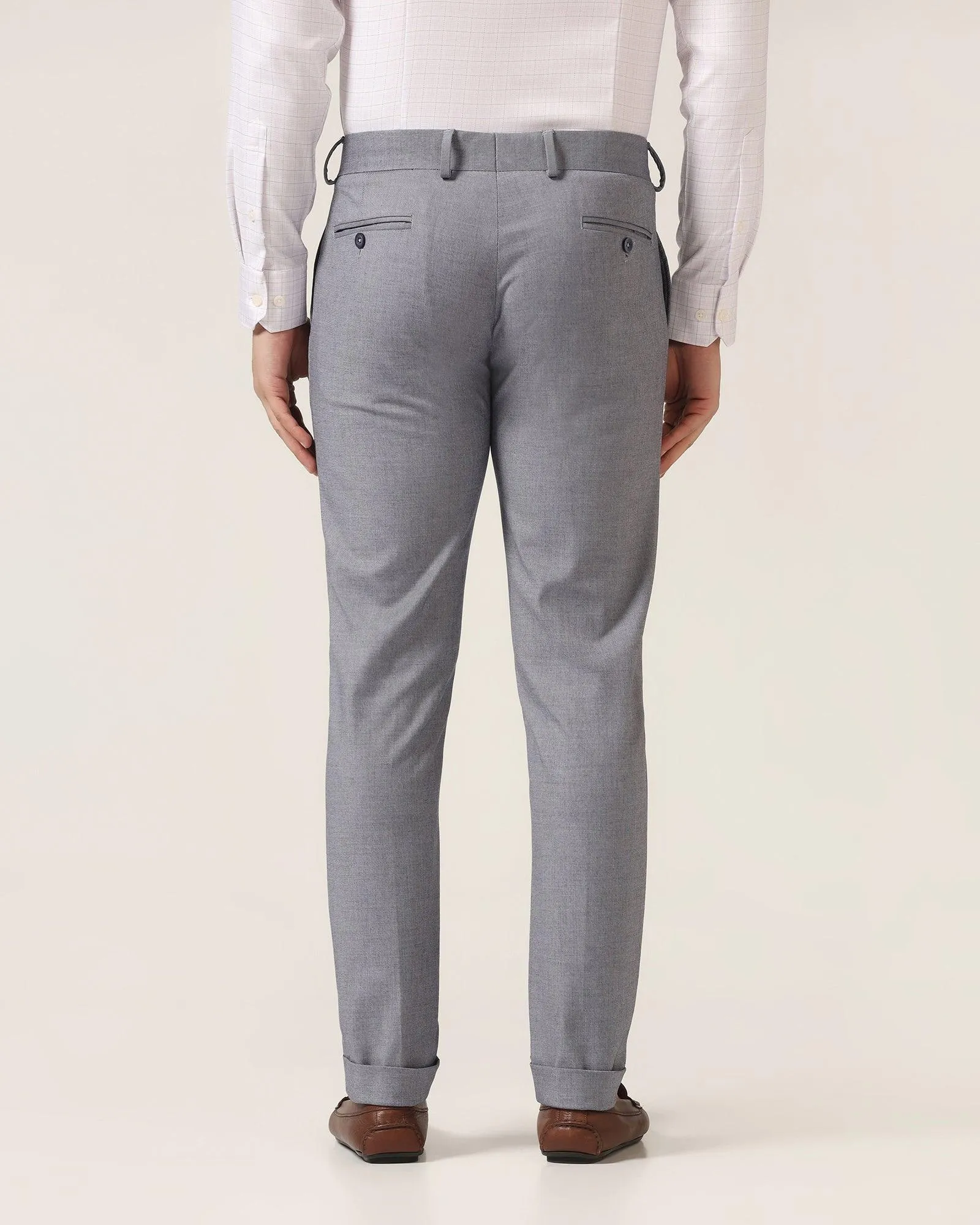 Super Slim Phoenix Formal Blue Solid Trouser - Hurricane