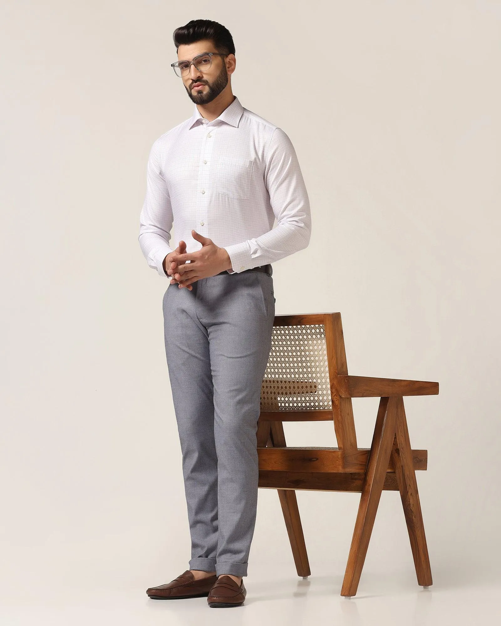 Super Slim Phoenix Formal Blue Solid Trouser - Hurricane