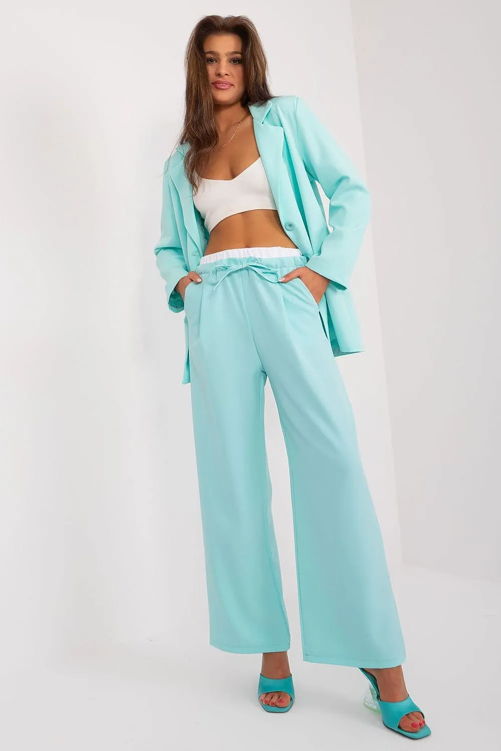 TEEK - Drawstring Palazzo Pocketed Trousers