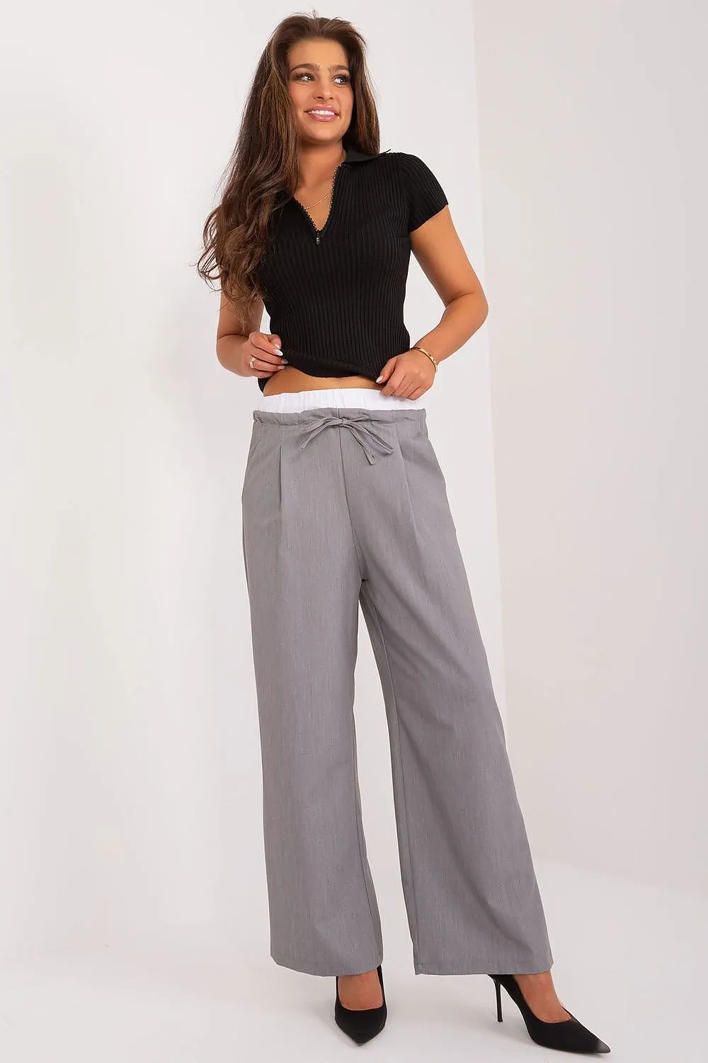 TEEK - Drawstring Palazzo Pocketed Trousers