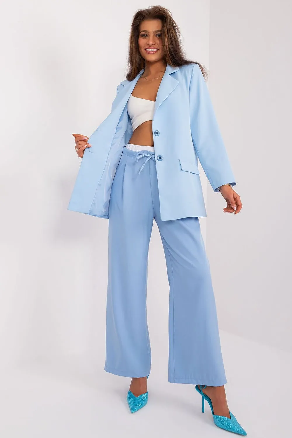 TEEK - Drawstring Palazzo Pocketed Trousers