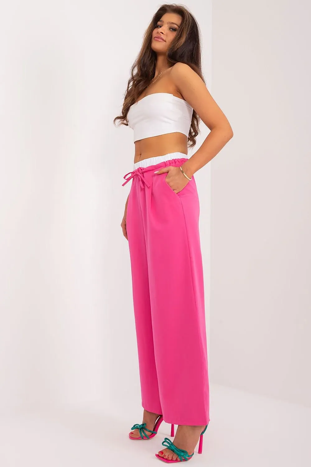 TEEK - Drawstring Palazzo Pocketed Trousers