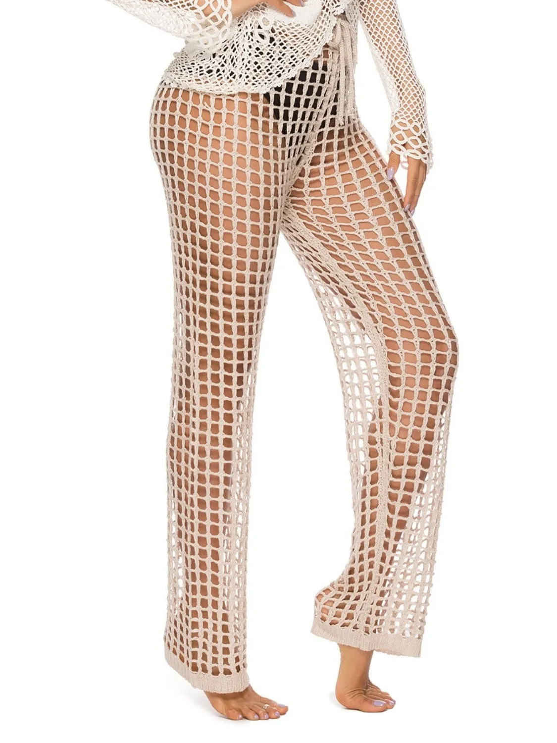 TEEK - Net Knitted High Waist Swim Pants