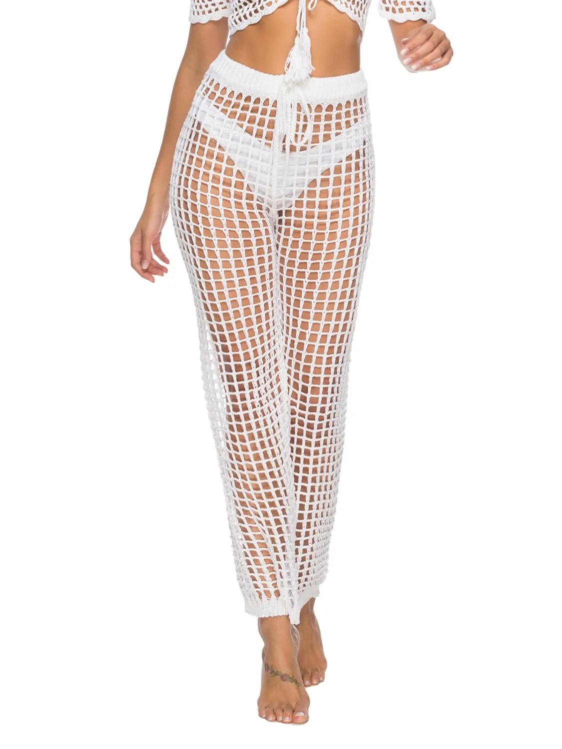 TEEK - Net Knitted High Waist Swim Pants