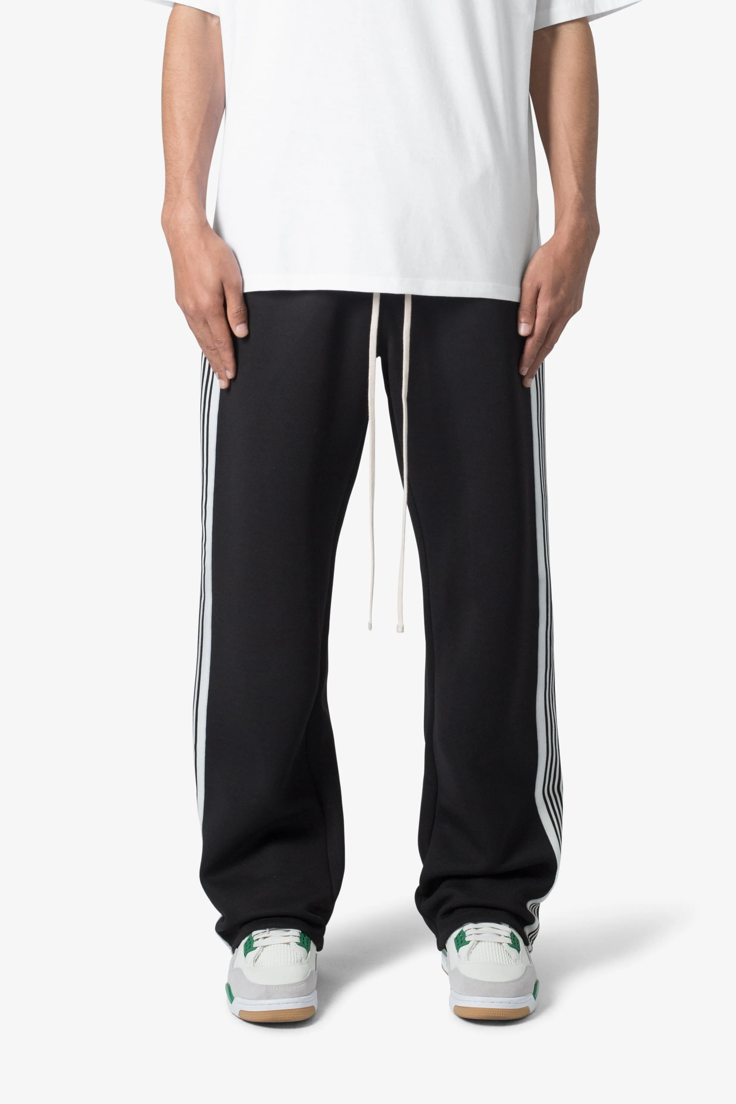 Tricot Side Stripe Pants - Black