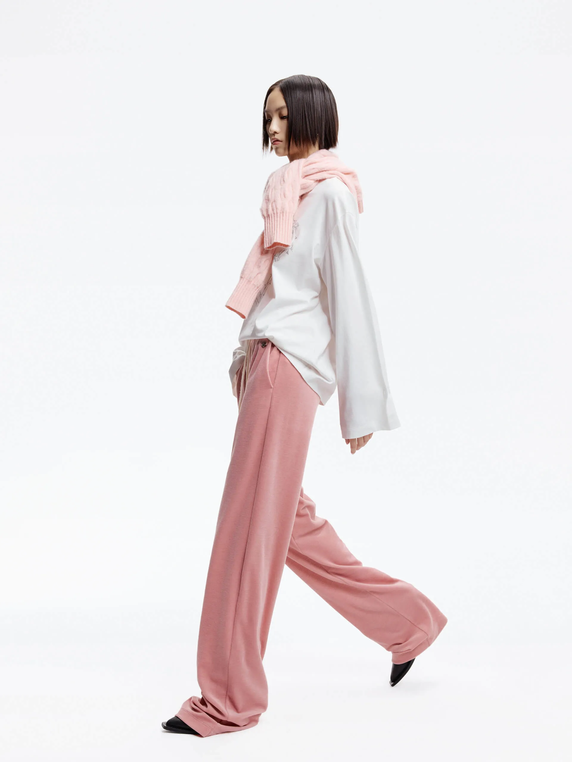 Velvet Texture Elasticated Pants