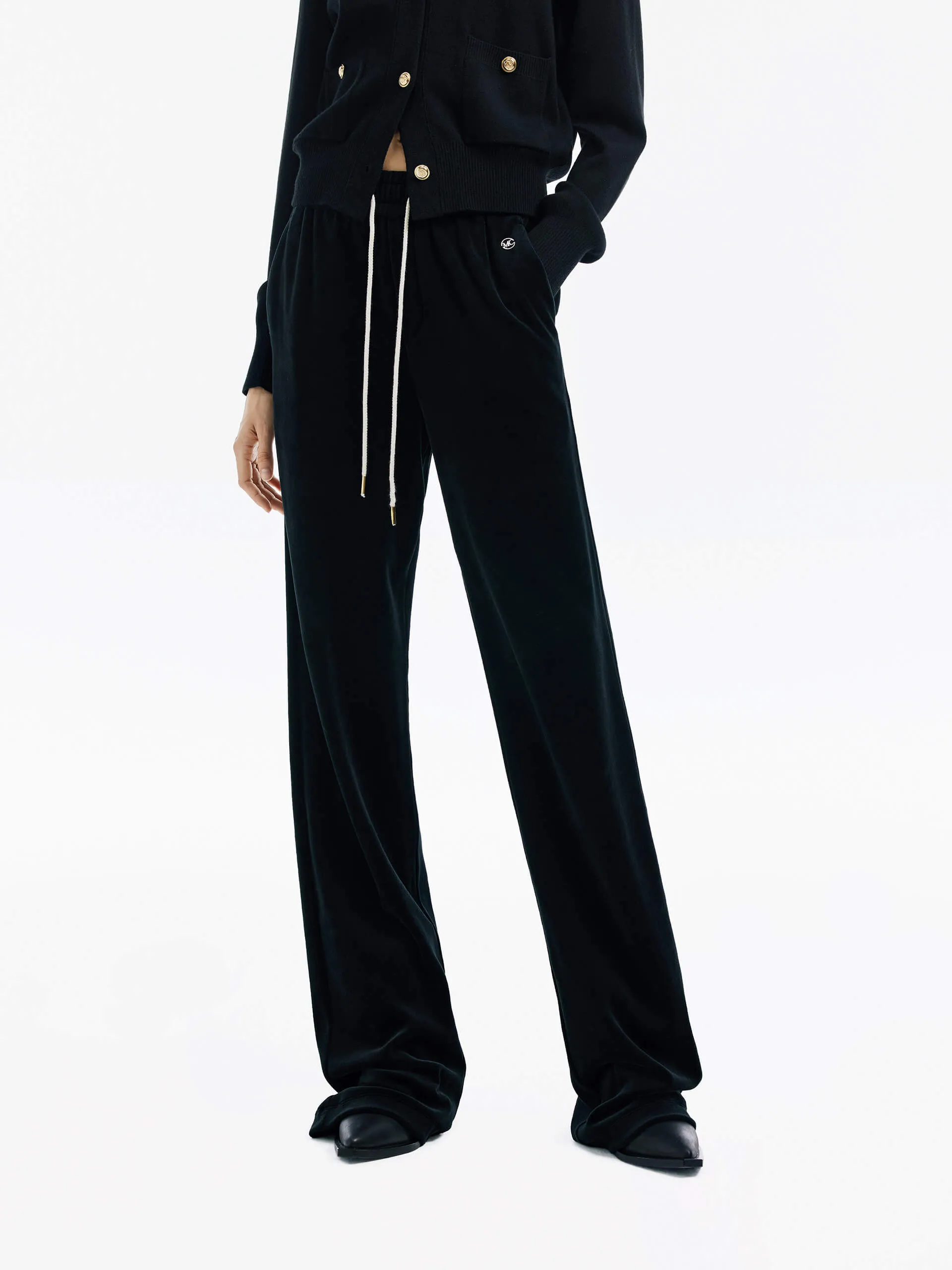 Velvet Texture Elasticated Pants