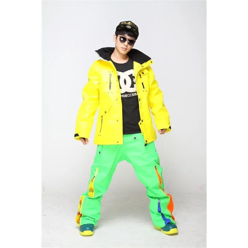 Warm Hooded Jacket With Pants And Snowboarding Sets