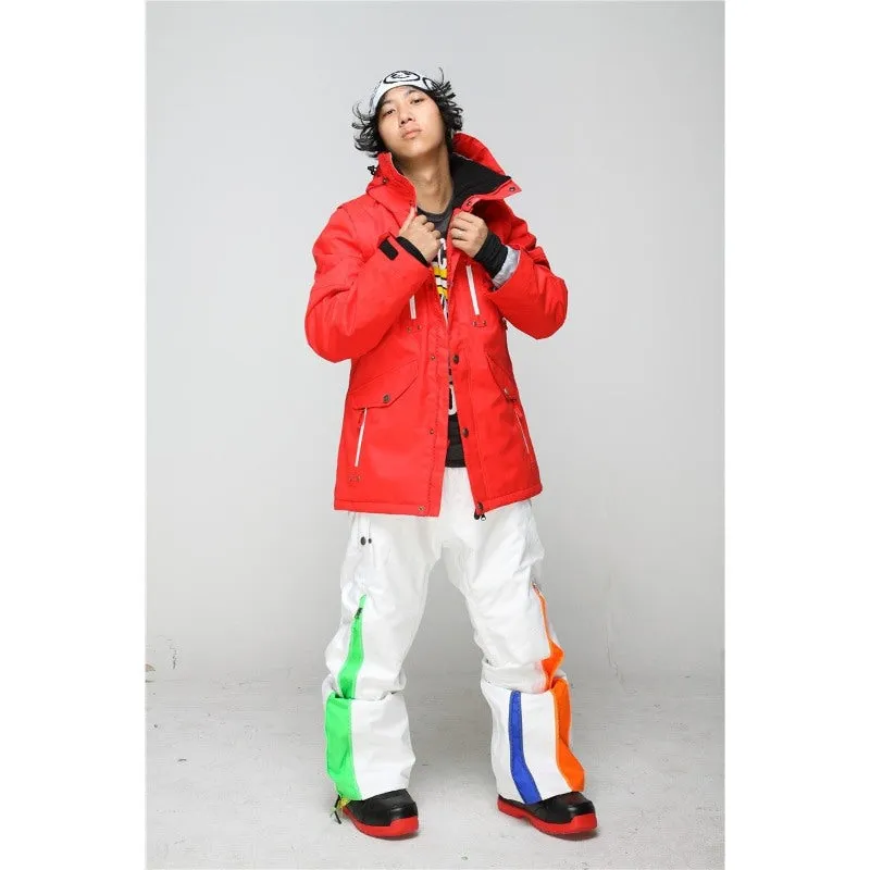 Warm Hooded Jacket With Pants And Snowboarding Sets