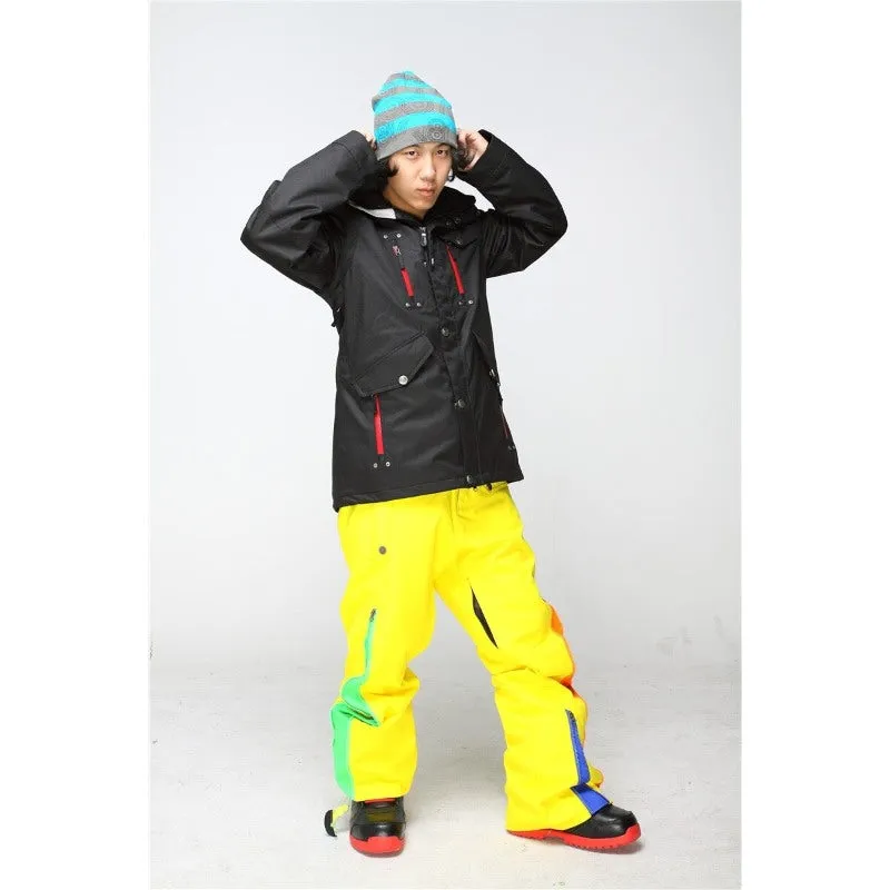 Warm Hooded Jacket With Pants And Snowboarding Sets