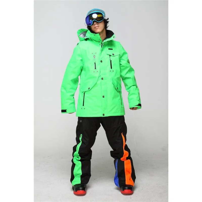 Warm Hooded Jacket With Pants And Snowboarding Sets