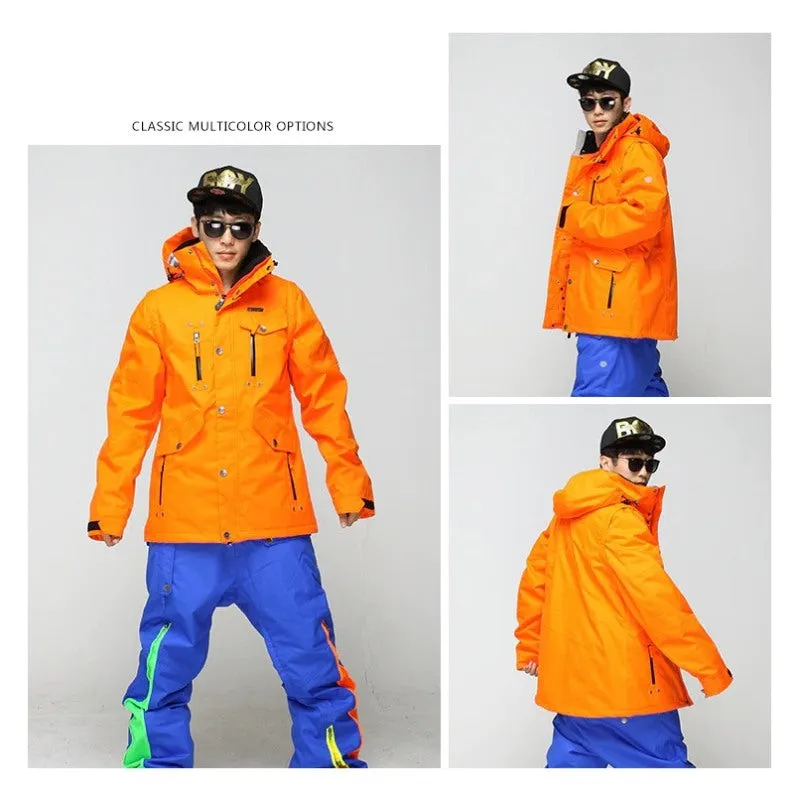 Warm Hooded Jacket With Pants And Snowboarding Sets