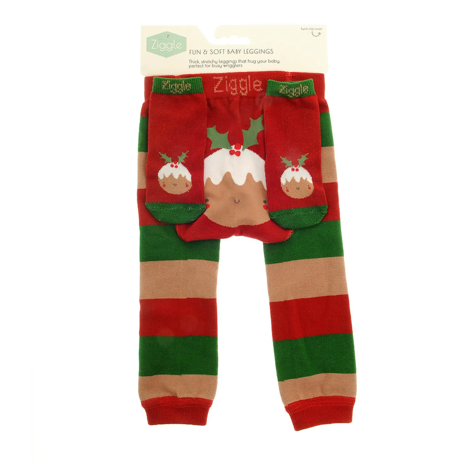 Ziggle Baby 0-6 Months Christmas Pudding Leggings & Socks Set